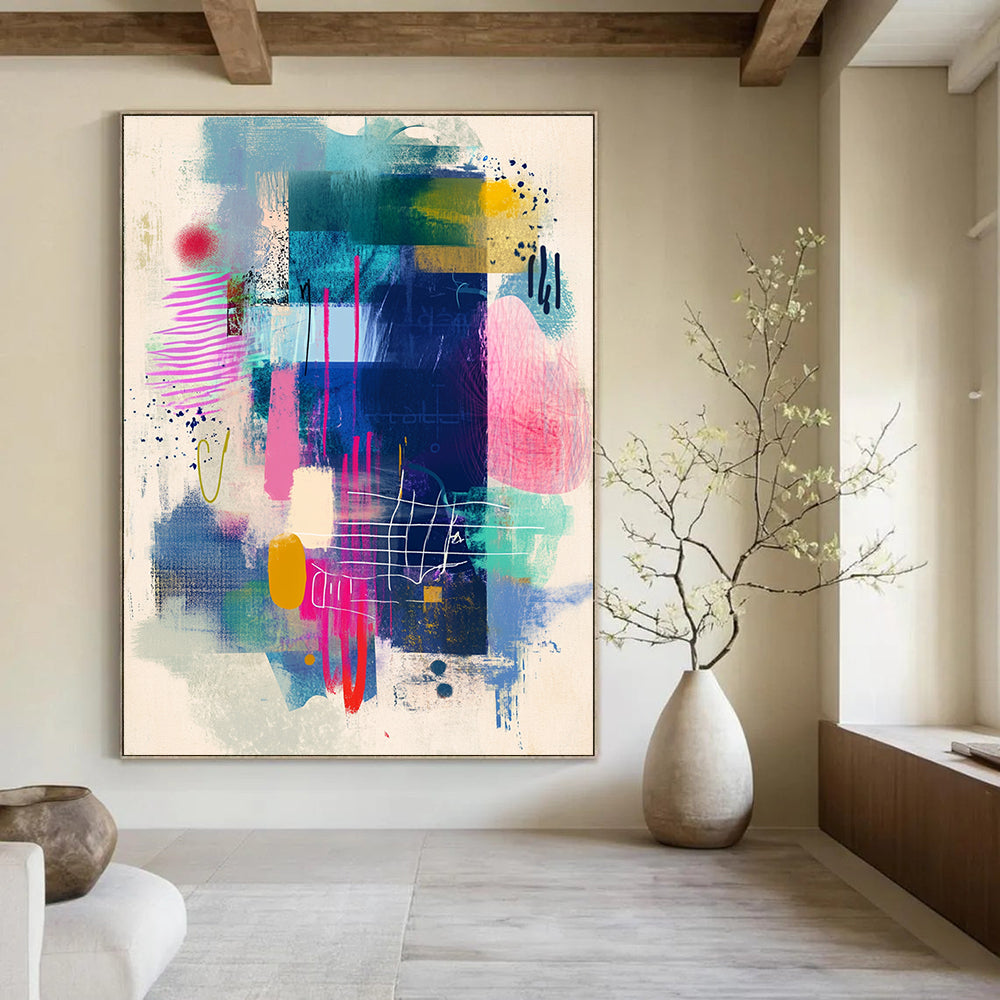 Colorful Mixed Abstract Forms Painting of Artistic Freedom GAB0099