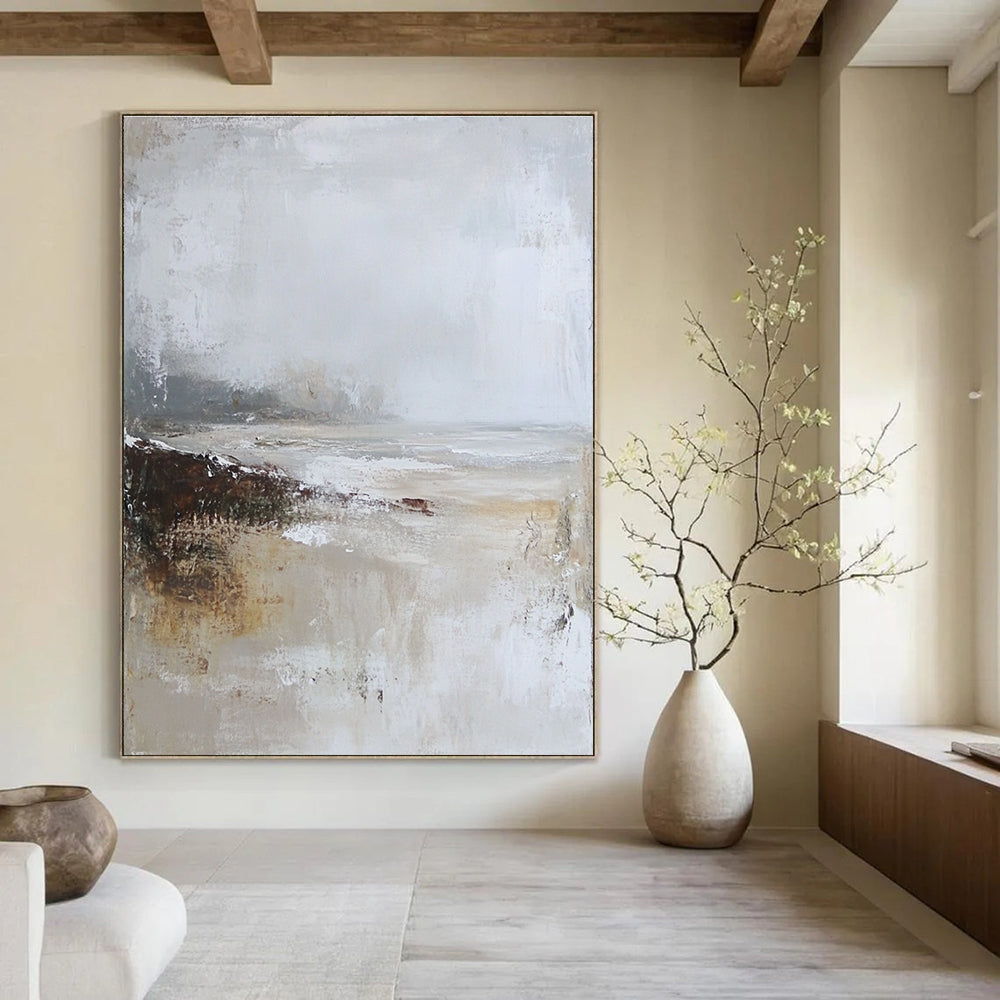 Minimalist Neutral Tones Seascape Abstract Painting GAB0673