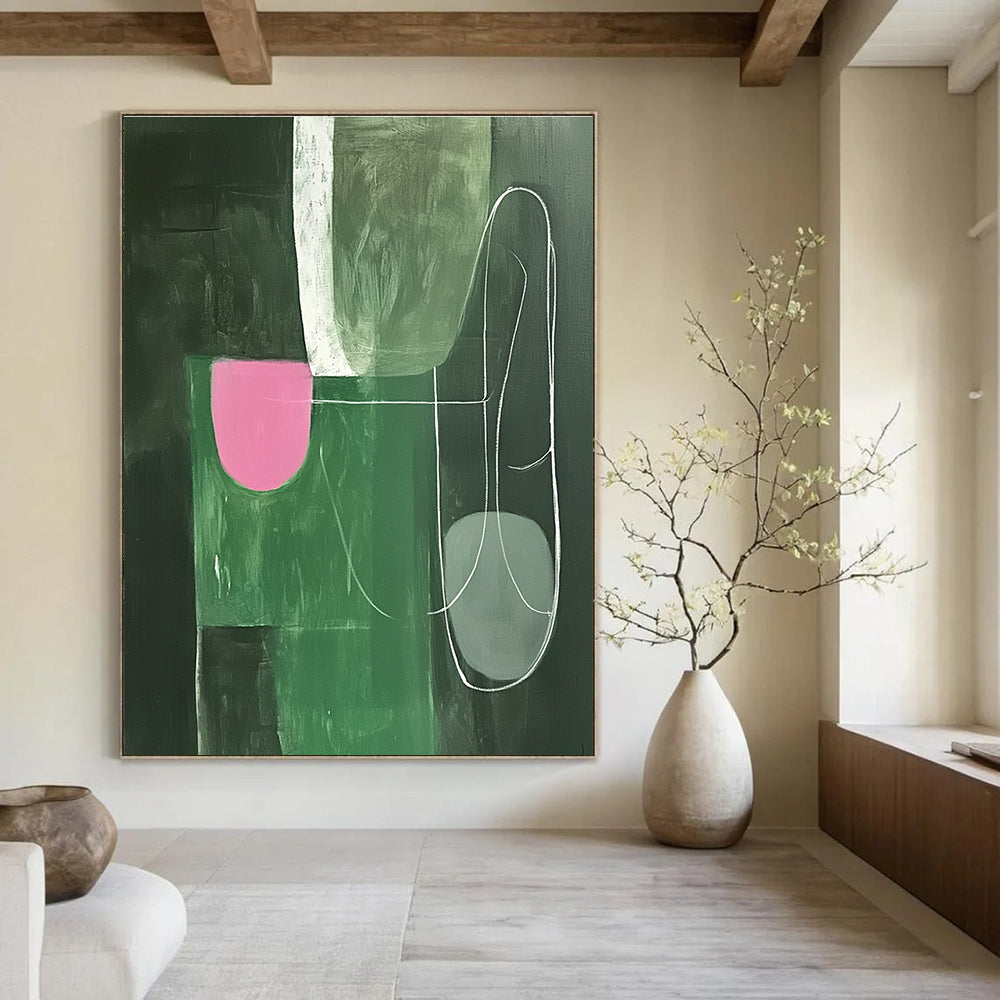 Color Block Abstract Painting for Contemporary Office Reception Areas GAB1335