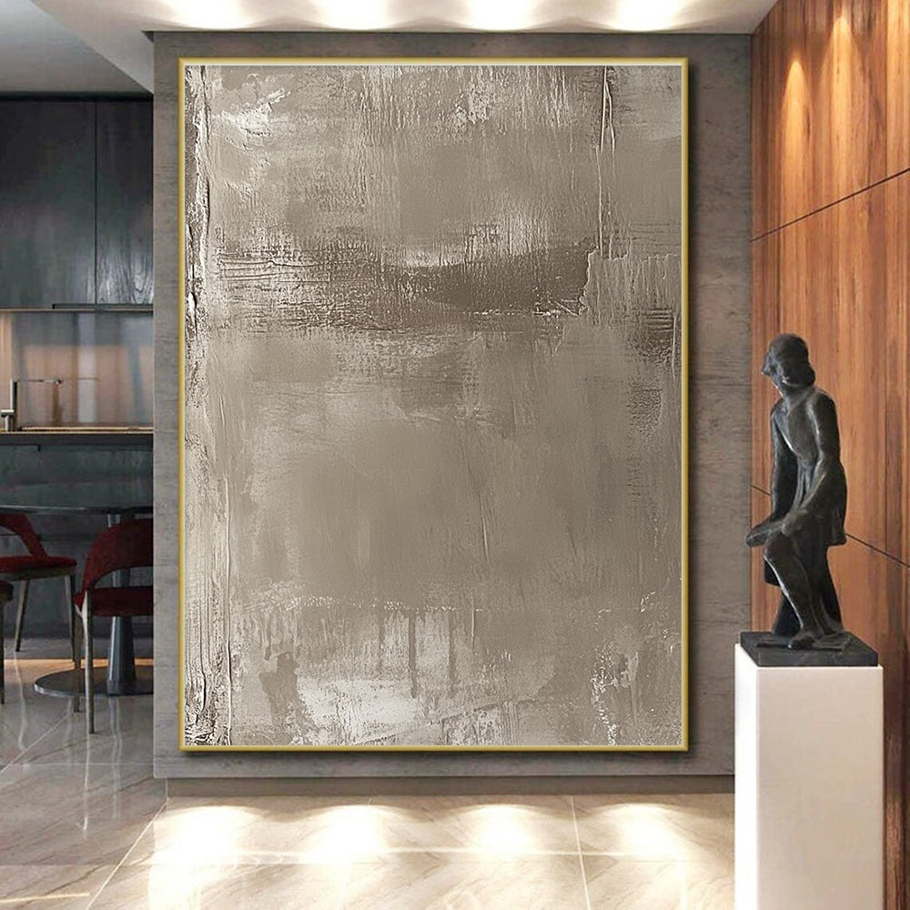 Beige Textured Layers Abstract Painting with Understated Sophistication WINK103