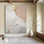 Soft Pastel Textured Abstract Painting for Elegant Bedrooms HENG451