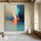 Colorful Cityscape Reflection Vibrant Urban Abstract Painting GAB0227