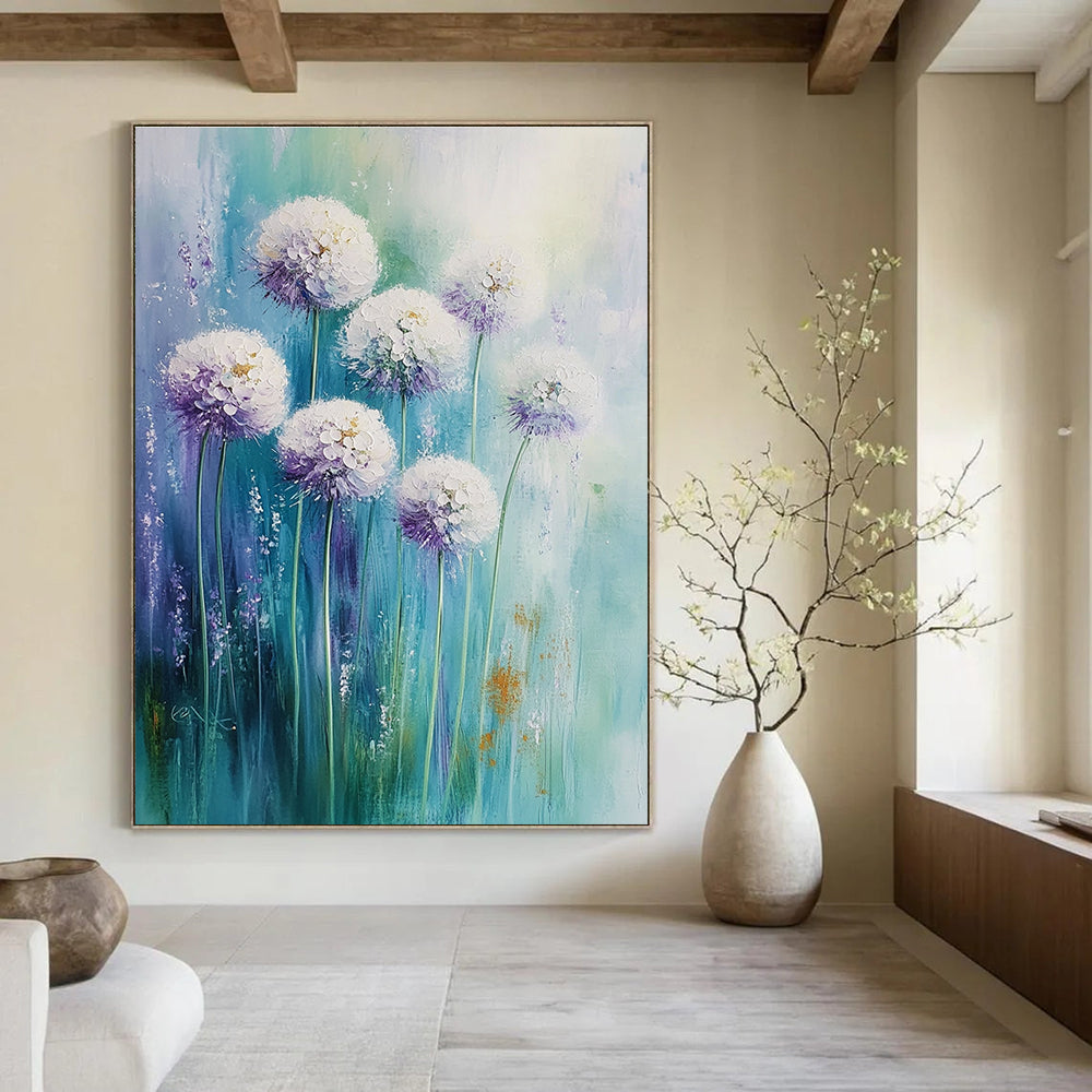 Dandelion Blooms Soft - Colored Floral Abstract Painting GAB0300