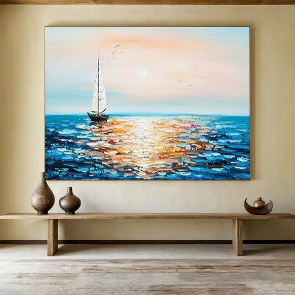 Calm Sailing Abstract Painting for Relaxation Lounges YHT188