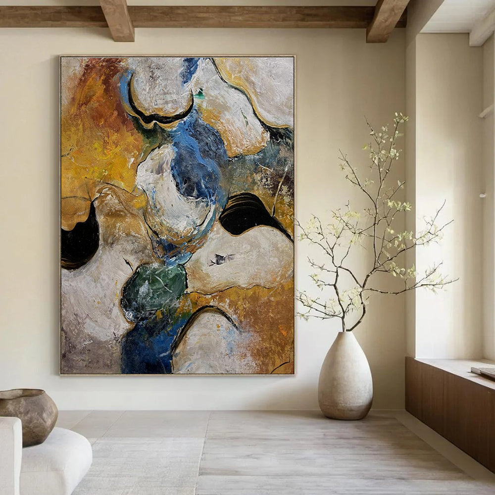Colorful Organic Shapes Abstract Painting for Creative Art Studios HENG463