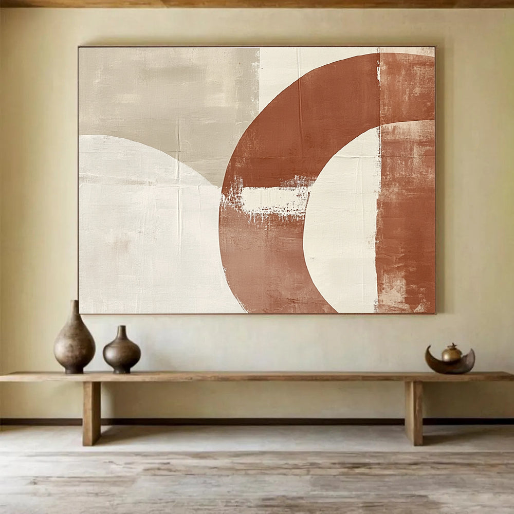 Earth - Toned Curved Abstract  Subtle Elegance ABS033
