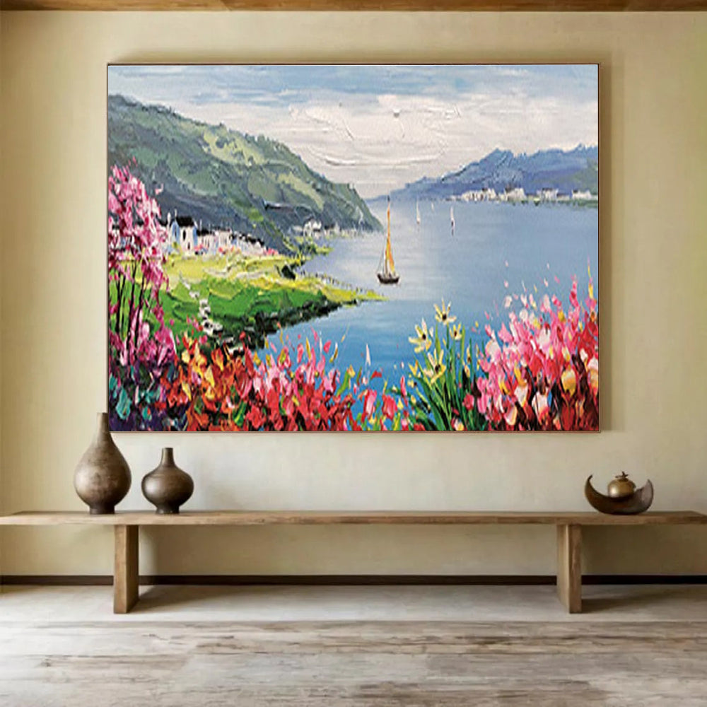 Lakeside Village Abstract Painting for Scenic - Themed Hotels YHT209
