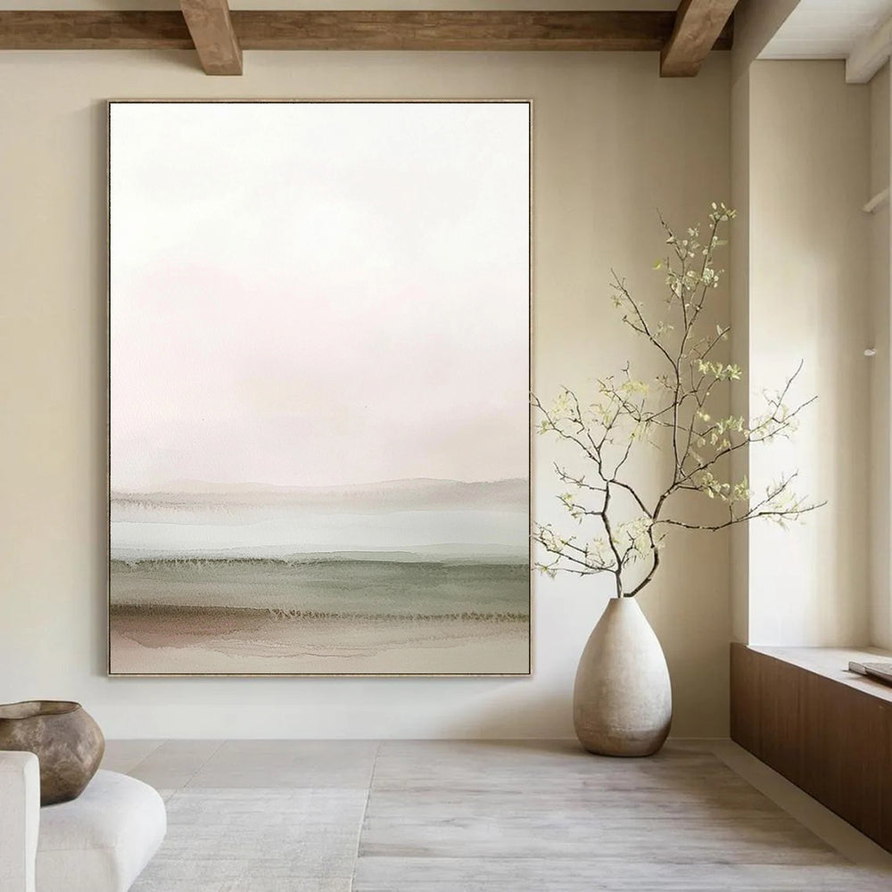 Soft Pastel Landscape - Subtle Watercolor Art GAB0402