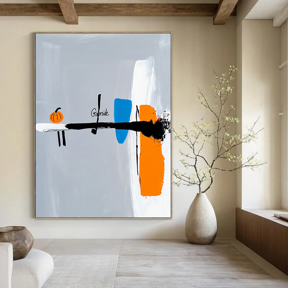 Abstract with Pumpkin Artistic Composition Abstract Painting GAB0210