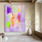 Neon Purple Abstract Painting for Trendy Boutiques GAB1030