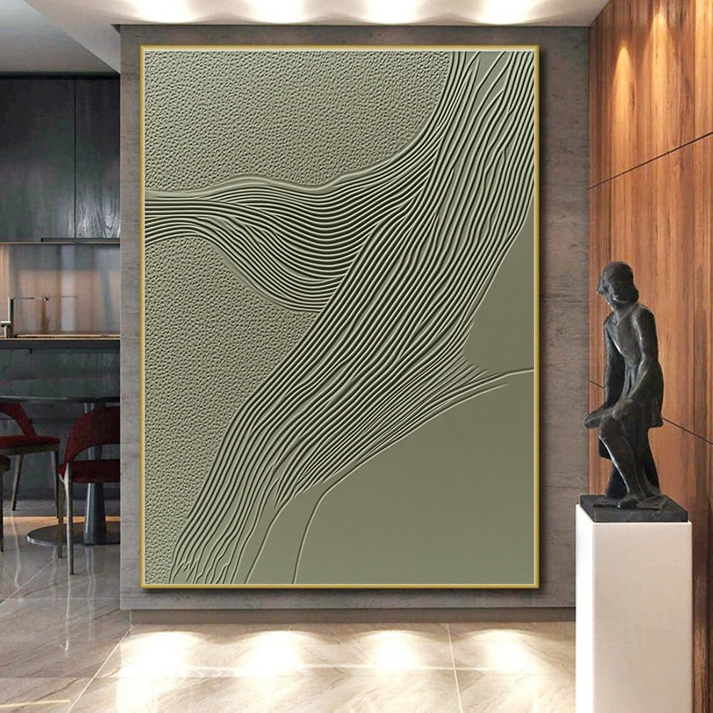 Textured Wavy Lines Abstract Painting with Tactile Rhythm WINK059
