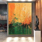 Splattered Field Abstract Painting with Playful Nature Energy WINK492