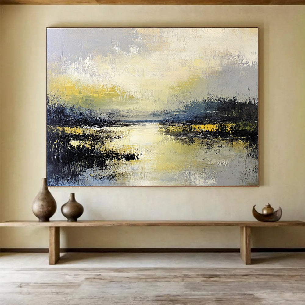 Yellow - Green Landscape Abstract Painting ABS238