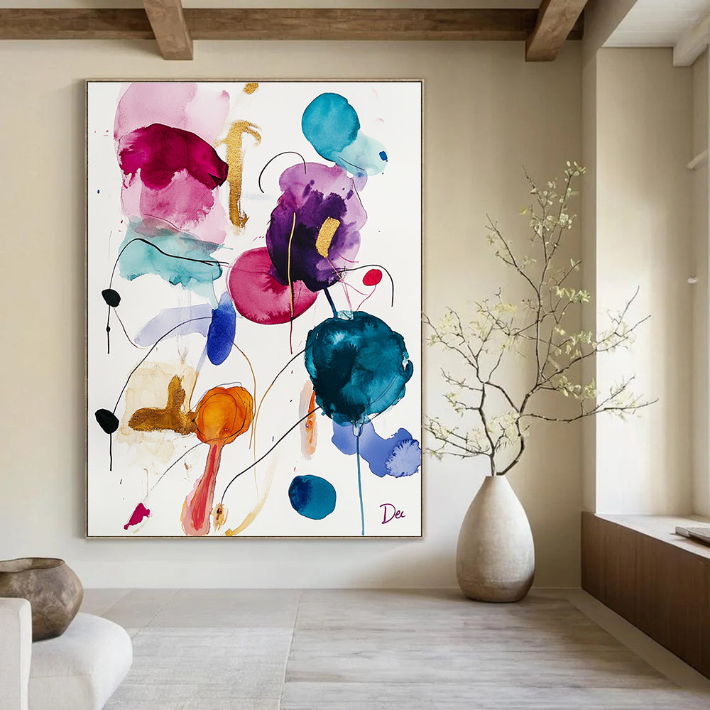 Colorful Fluid Abstract Painting for Creative Studio Lounges GAB1256