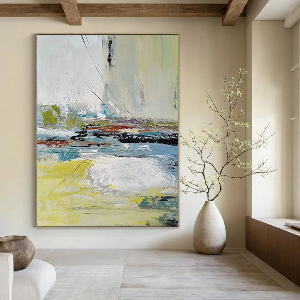 Vibrant Abstract Landscape Abstract Painting for Art Gallery Installations HENG052