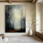 Misty Forest Path Enigmatic Landscape Abstract Painting GAB0238