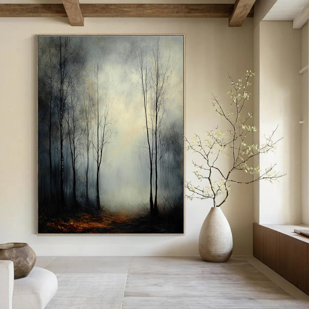 Misty Forest Path Enigmatic Landscape Abstract Painting GAB0238