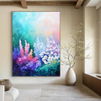Colorful Flower Field Vibrant Landscape Abstract Painting GAB0273