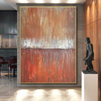 Brown and White Textured Divide Abstract Painting with Earthy Warmth WINK029