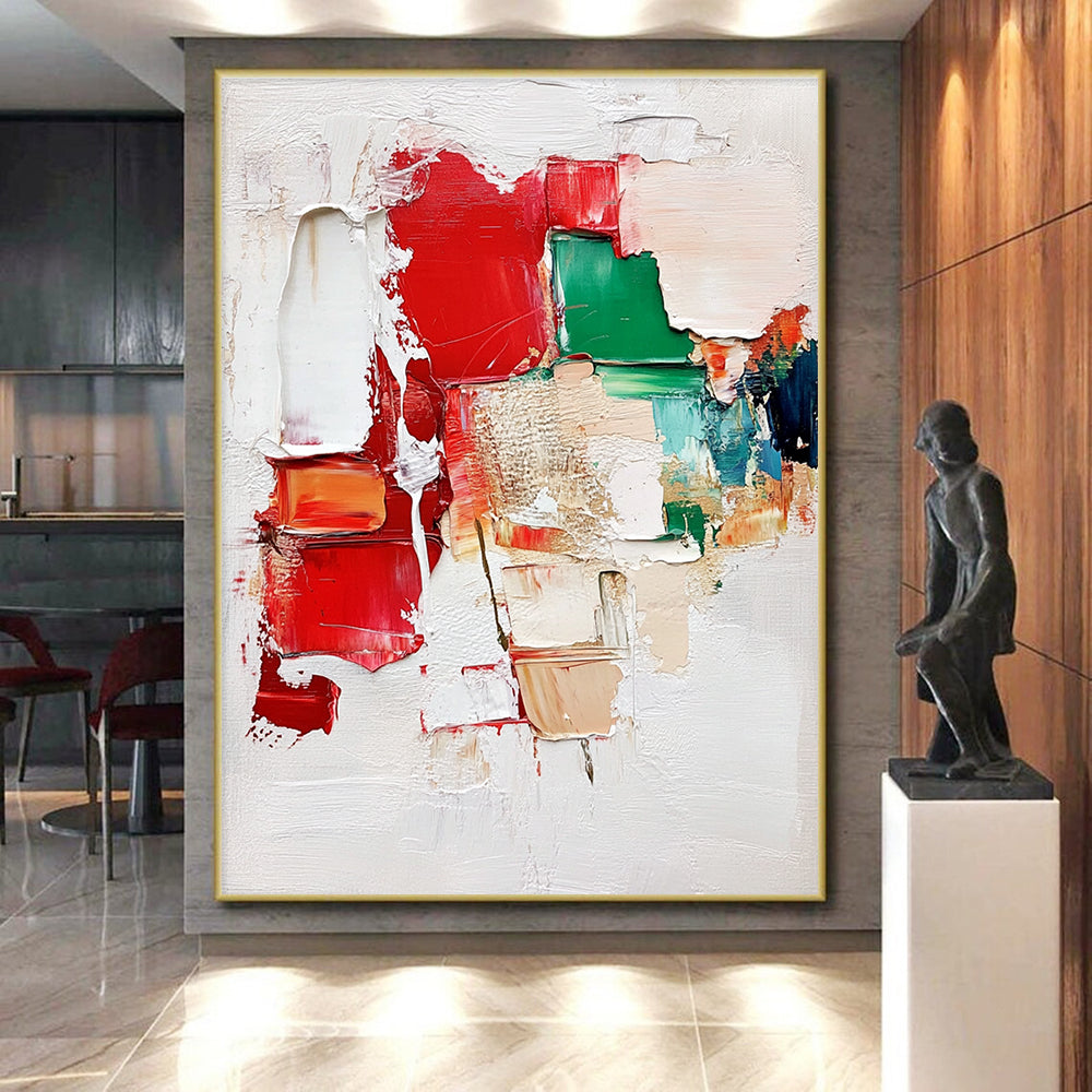 Textured Color Block Abstract Painting with Bold Simplicity WINK589