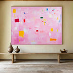 Delicate Pink Abstract Whimsical Charm Dots Painting ABS127
