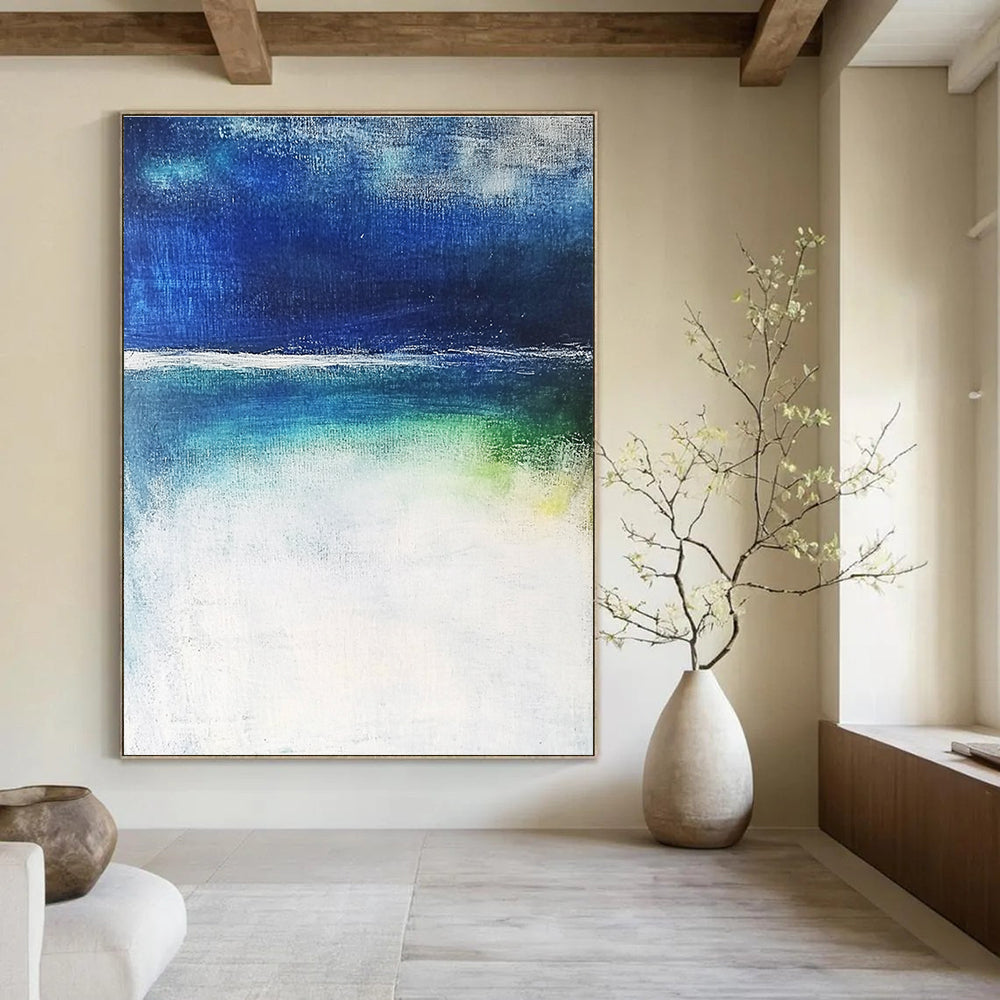 Blue and Green Gradient Abstract Painting for Coastal - Inspired Studios GAB0833