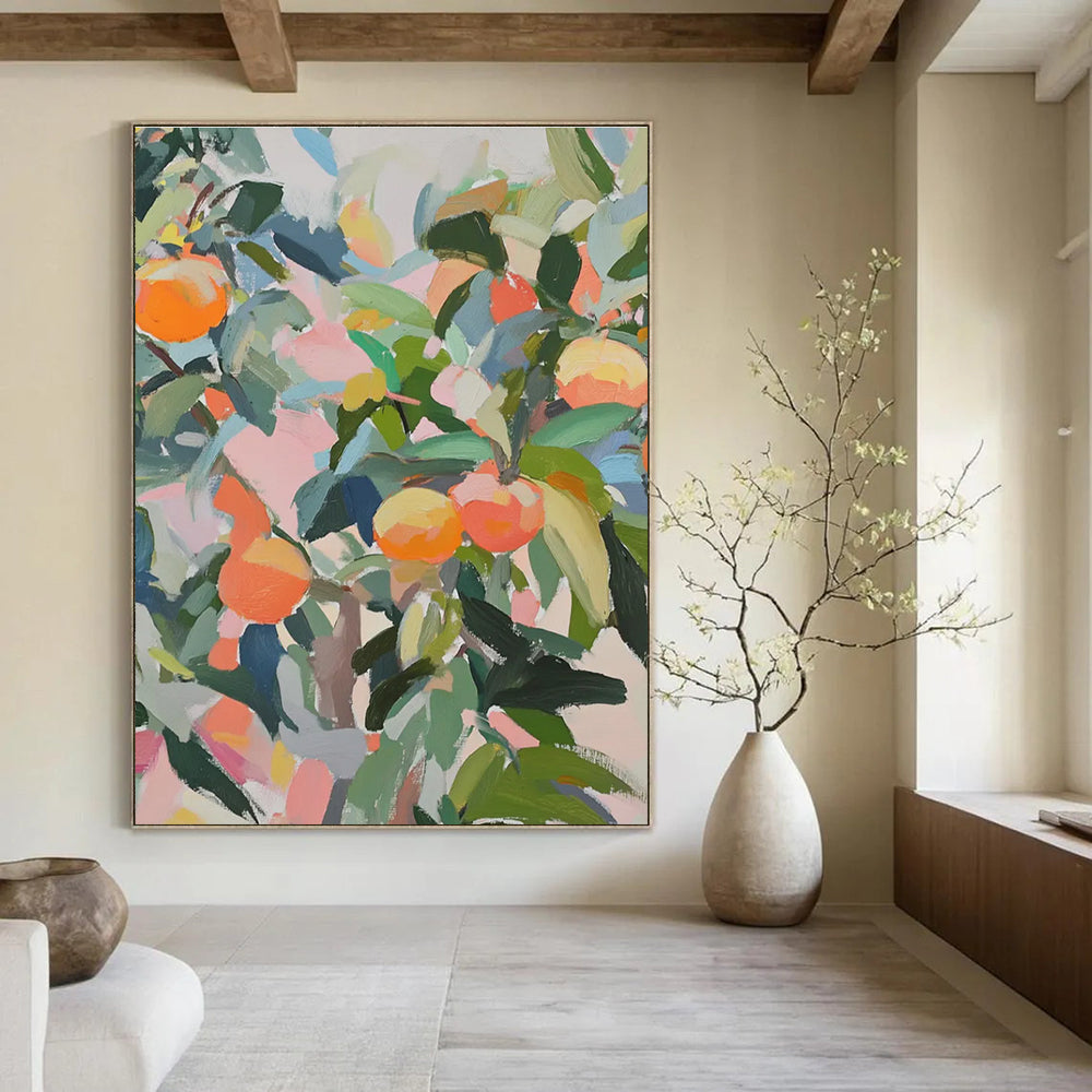 Citrus Tree Abstract Painting for Bright Breakfast Nooks HENG438
