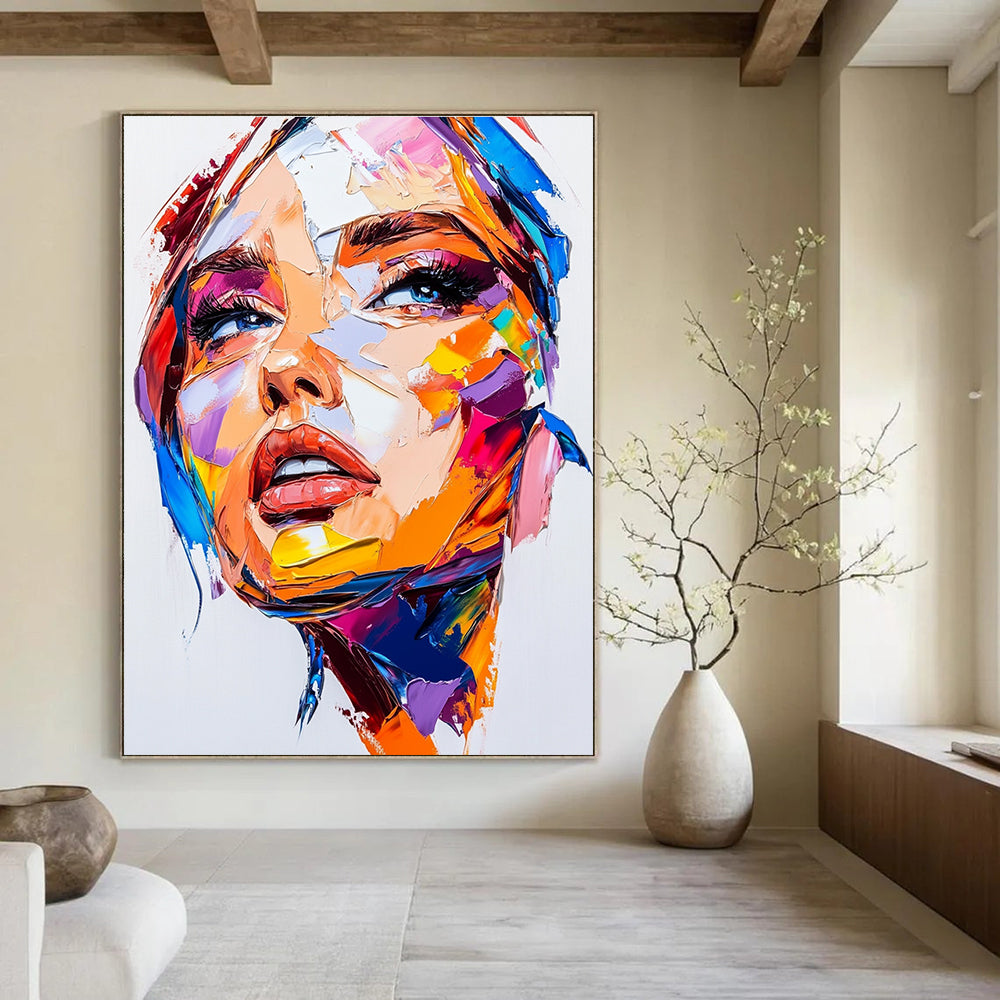 Vibrant Color - Block Portrait Abstract Painting: Energetic Hues & Individuality GAB0952