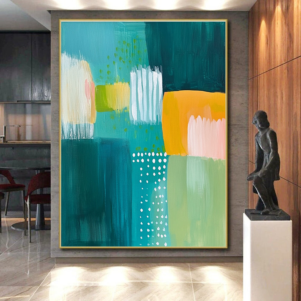 Colorful - Block Abstract Painting with Vibrant Shapes WINK867