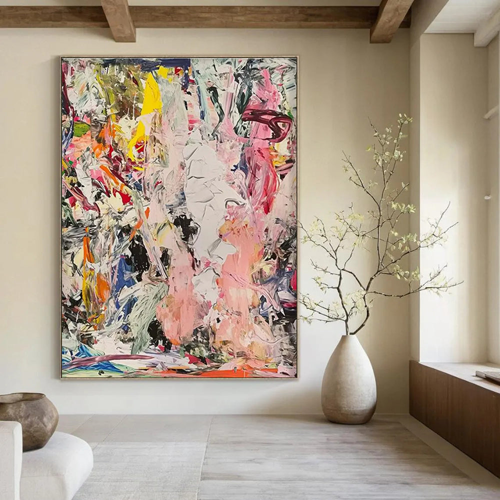 Chaotic Color Fusion Abstract Painting for Contemporary Art Galleries HENG097