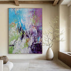 Colorful Eclectic Abstract Painting for Creative Coworking Spaces HENG472