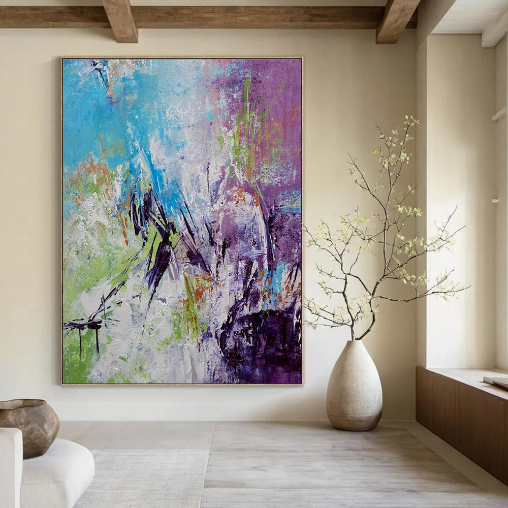 Colorful Eclectic Abstract Painting for Creative Coworking Spaces HENG472