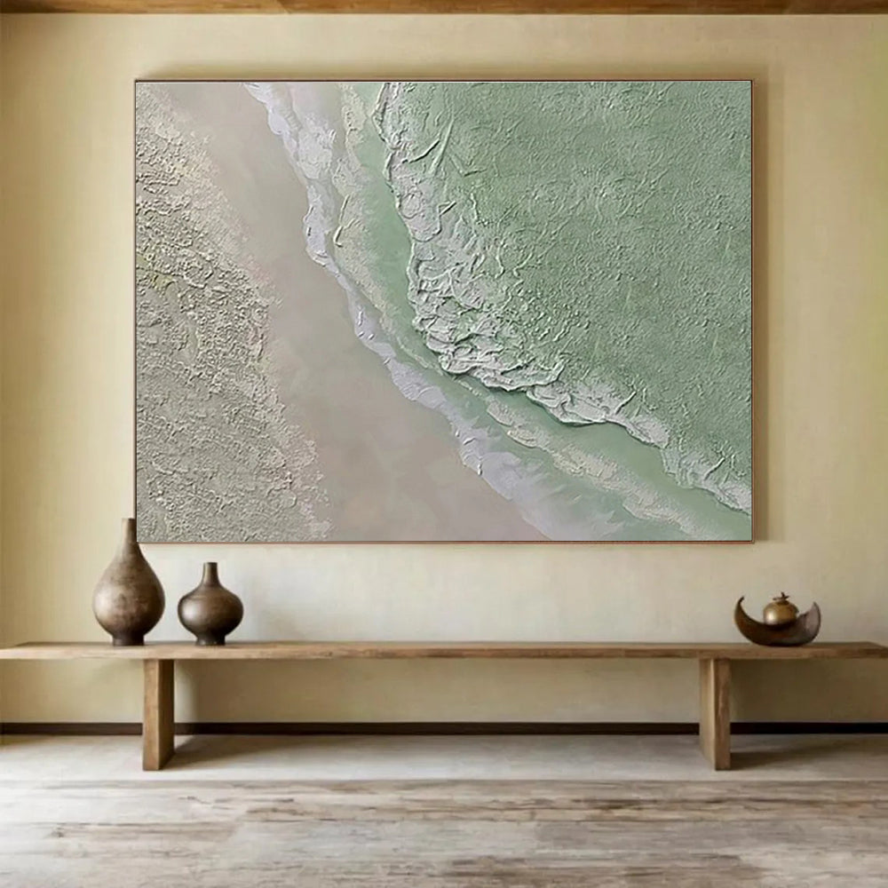 River and Greenery Abstract Painting for Nature - Inspired Home Offices YHT250