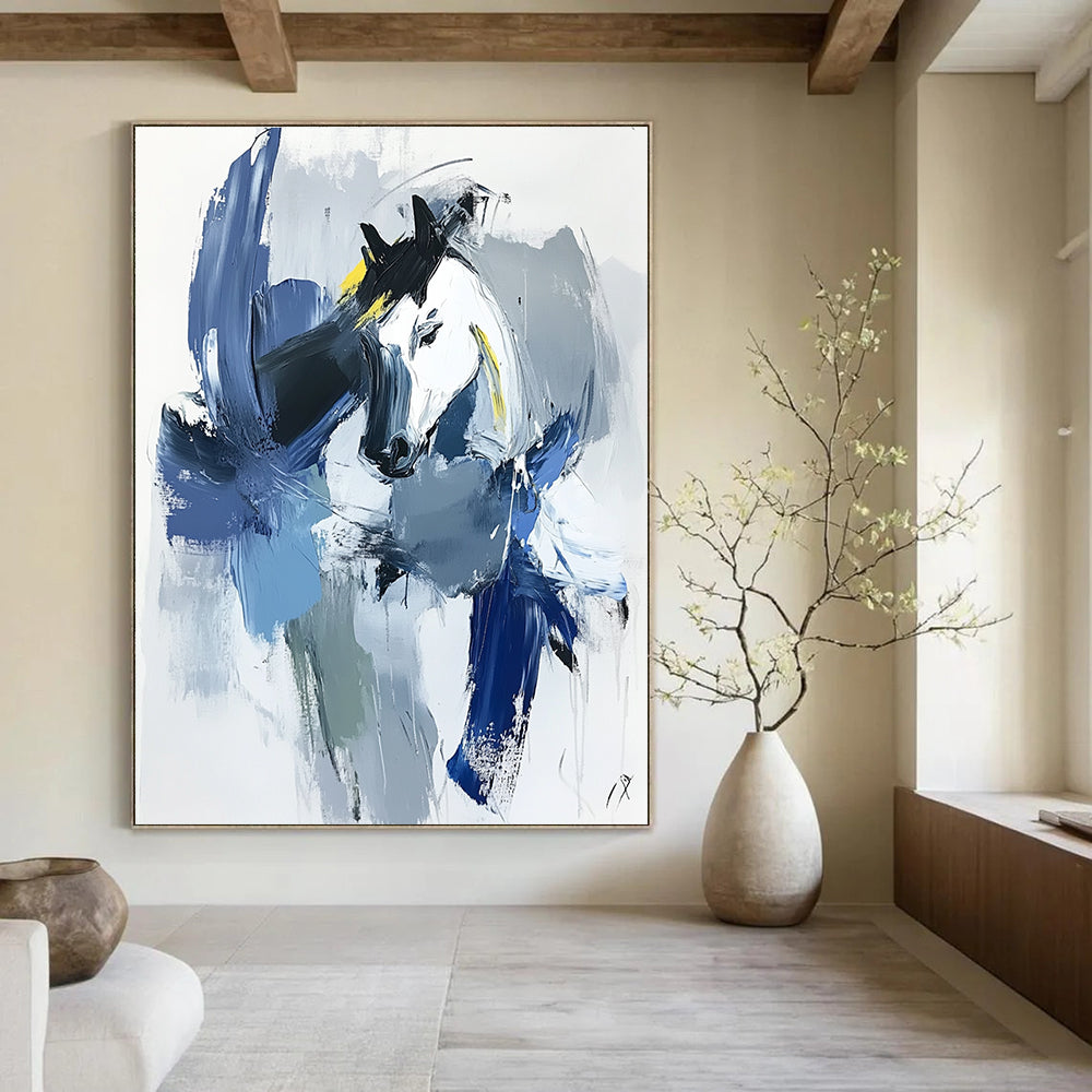 Abstract Horse Portrait Painting for Equestrian - Themed Spaces GAB1117