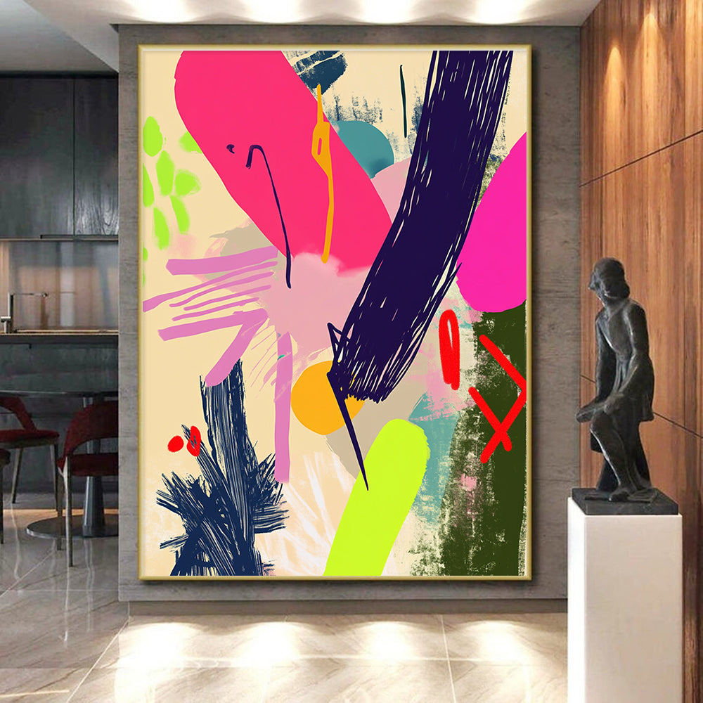 Vibrant Abstract Forms Painting with Bold Vitality WINK313