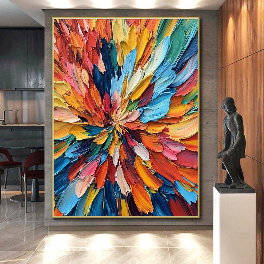Colorful Flower - like Abstract Painting with Vivid Blossom WINK302