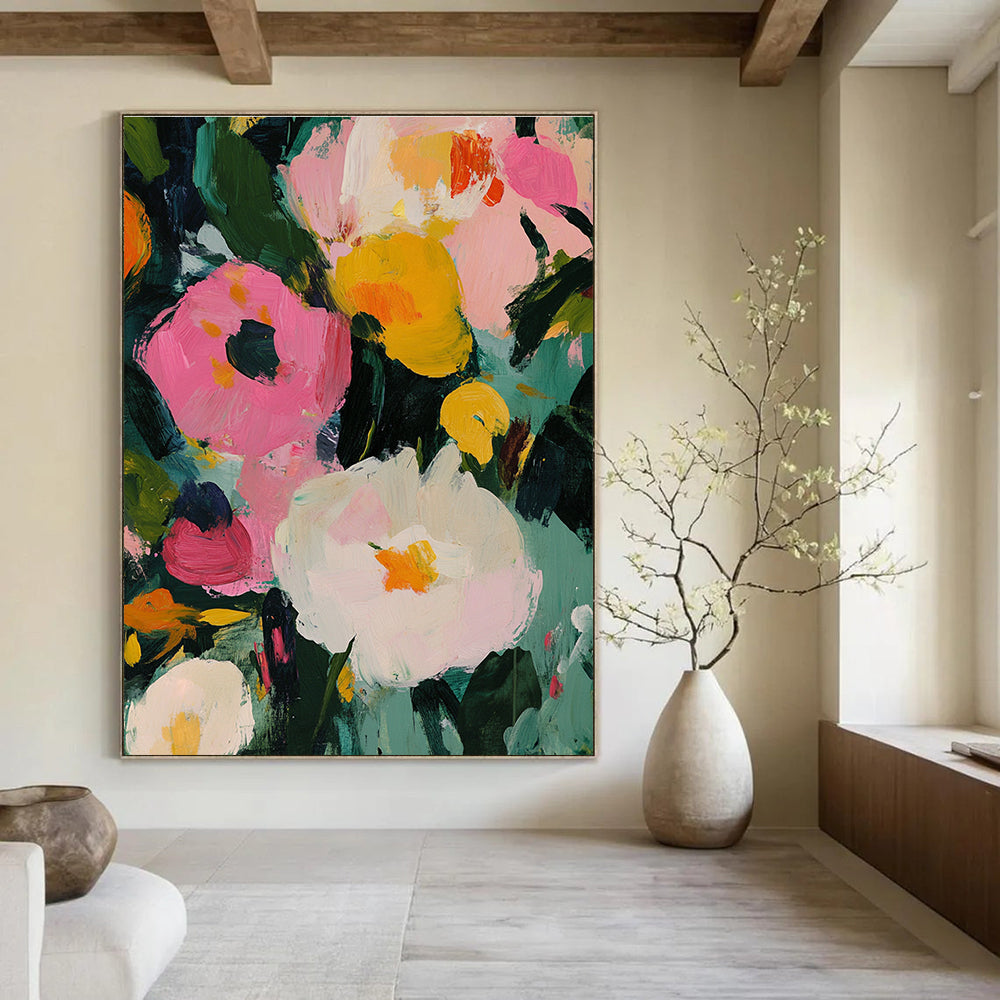 Bold Floral Abstract - Vivid Color - Pop Floral Art GAB0496