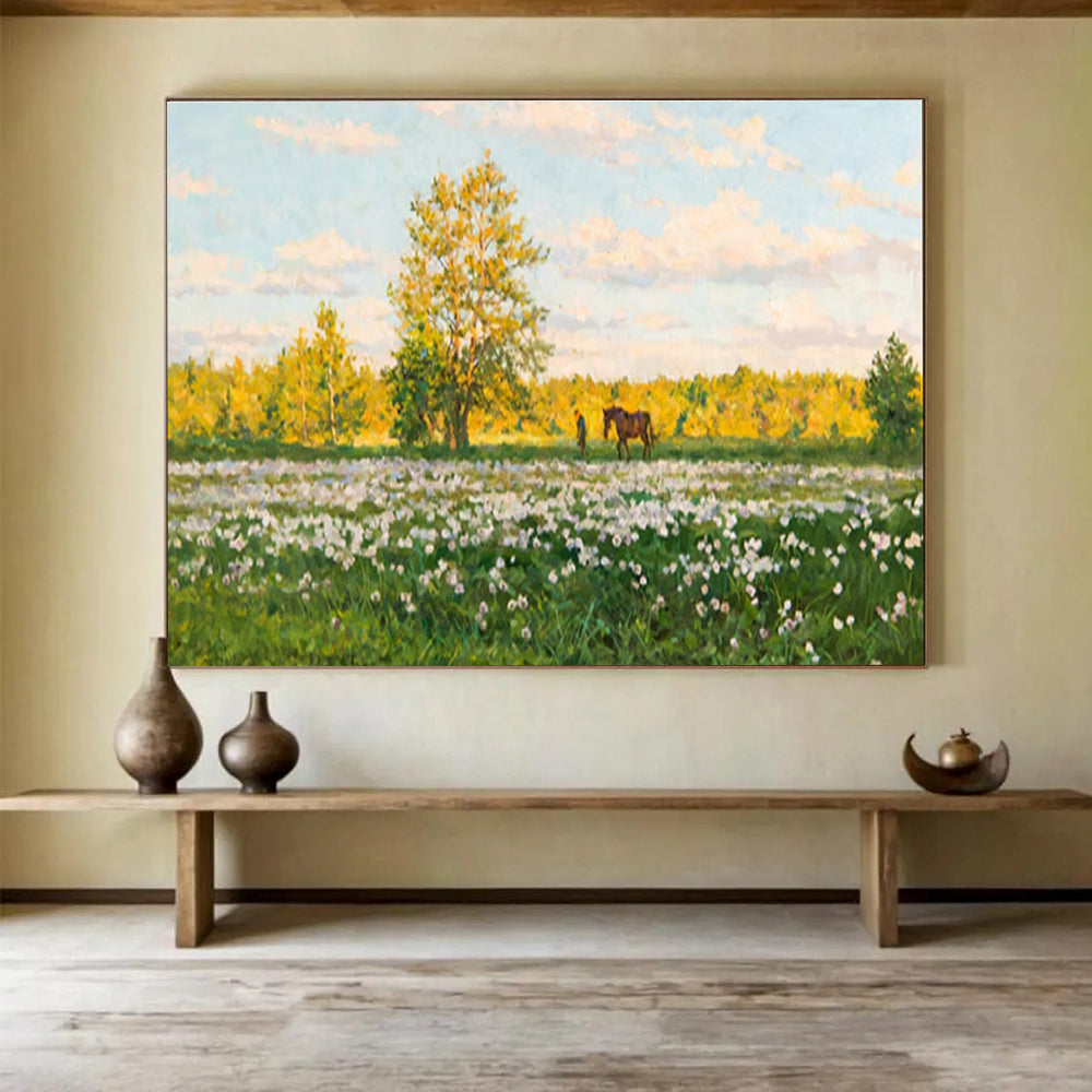 Summer Meadow Abstract Painting for Outdoor - Themed Cafes YHT216