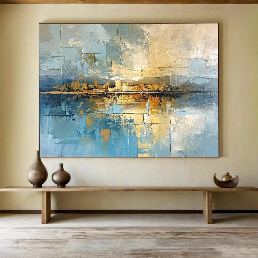 Cityscape Abstract Reflection Painting for Urban Lofts YHT049