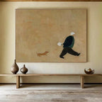 Man and Dog Abstract Painting for Heartwarming Spaces YHT109