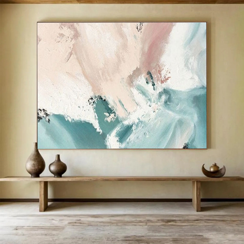 Soft Color Abstract Painting for Minimalist Living Rooms YHT182