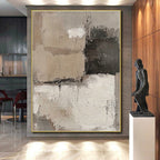 Beige Gray Black Abstract Painting with Subtle Nuance WINK453