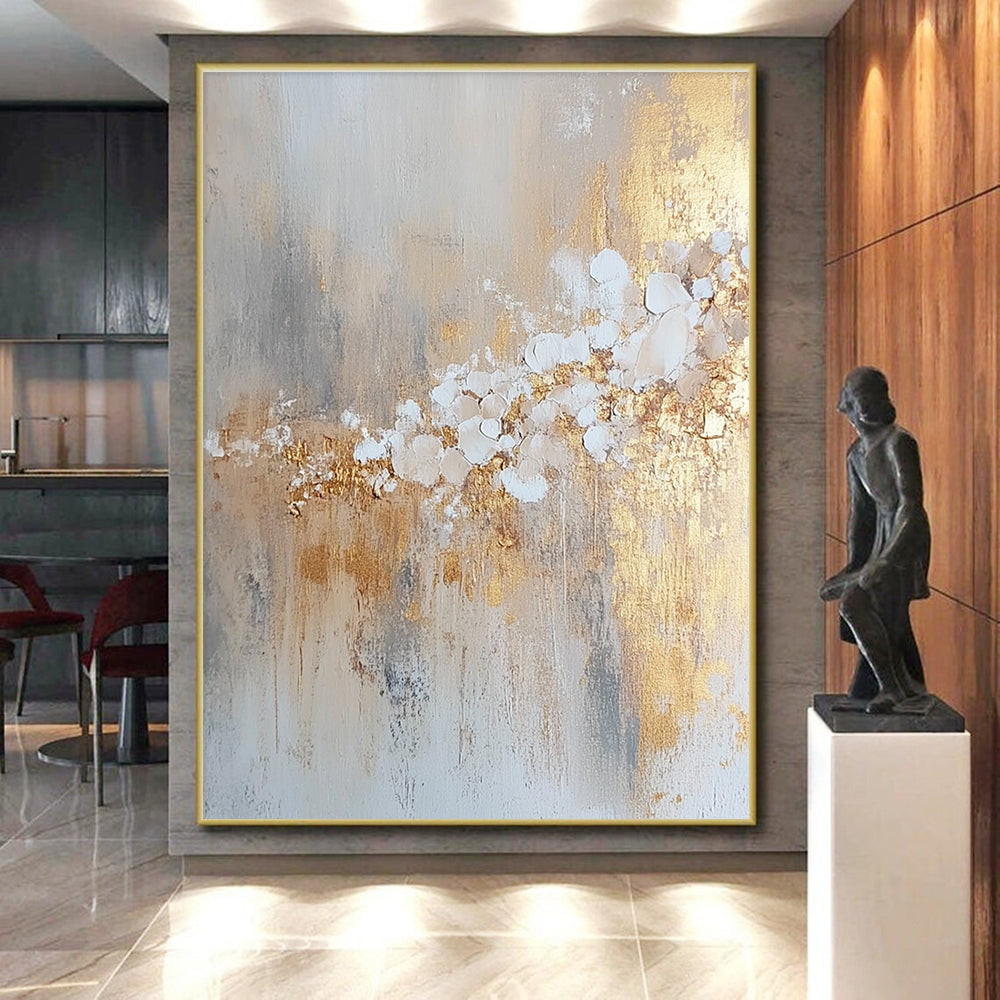 Gold Beige Abstract Painting with Subtle Opulence WINK738