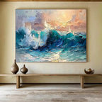 Sea Wave Abstract Painting for Nautical - Themed Home Theaters YHT296