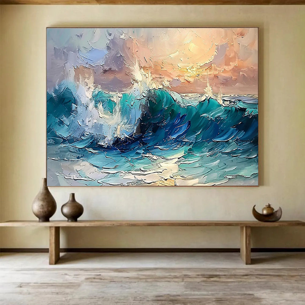 Sea Wave Abstract Painting for Nautical - Themed Home Theaters YHT296