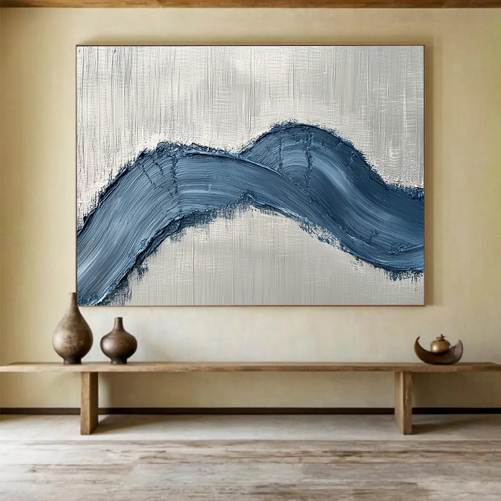 Blue Wave on Gray  Bold Simplicity ABS044