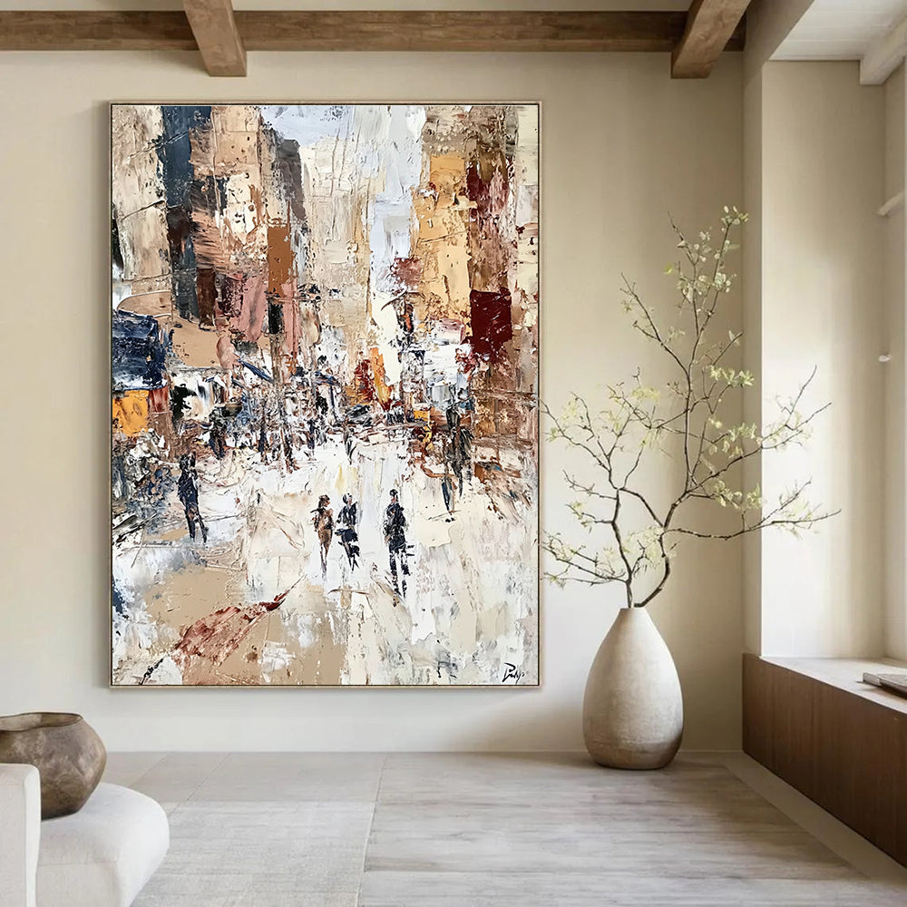 Busy Urban Street Abstract Painting for City - Themed Cafes GAB1075