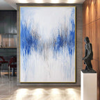 Blue - Silver Abstract Symmetry Painting with Balanced Grace WINK392