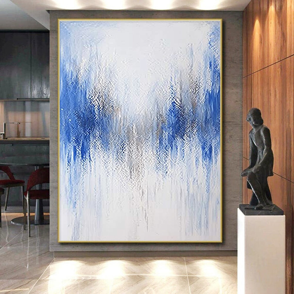Blue - Silver Abstract Symmetry Painting with Balanced Grace WINK392