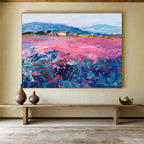 Pink Field Abstract Painting for Countryside - Themed Cafes YHT450